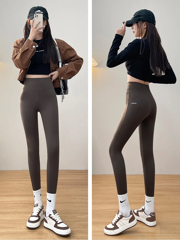 High Waist Yoga Pants plus Size Thin Elastic Boting Pants Spring Autumn ket arkskin Tightening Belly Lifting Fitn ...
