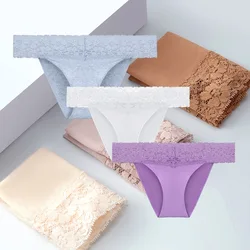Women Seamless Cotton Comfort Panties Female Classic Underpant Lace-Trim Underwear Sexy 8 Colors Solid Lingerie Girls Briefs