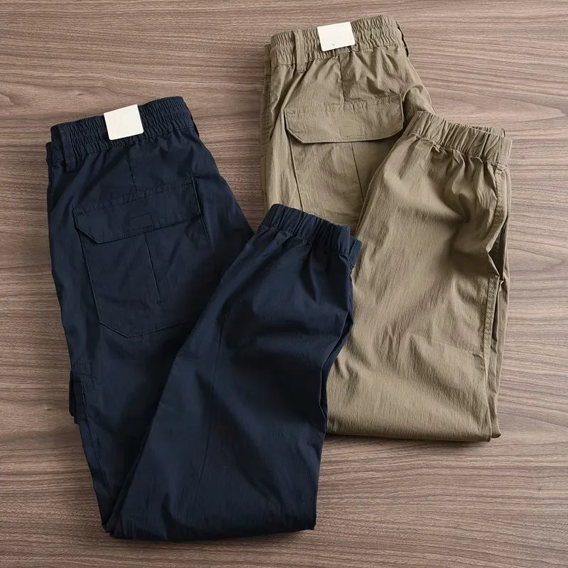 

Men's Thin Work Trousers for Office Wear Summer Breathable Multi-ket Wear-Resistant And Dirt-Resistant Construction Workwear
