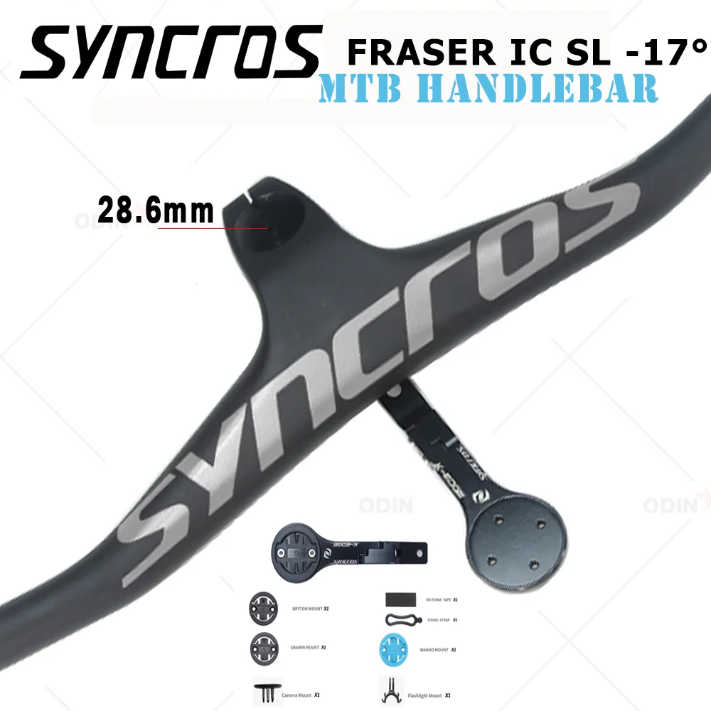 SYNCROS MTB Integrated Handlebar -17 Degree FRASER IC SL Mountain handlebar Carbon Bicycle With Mount Stand Bicycle Accessories