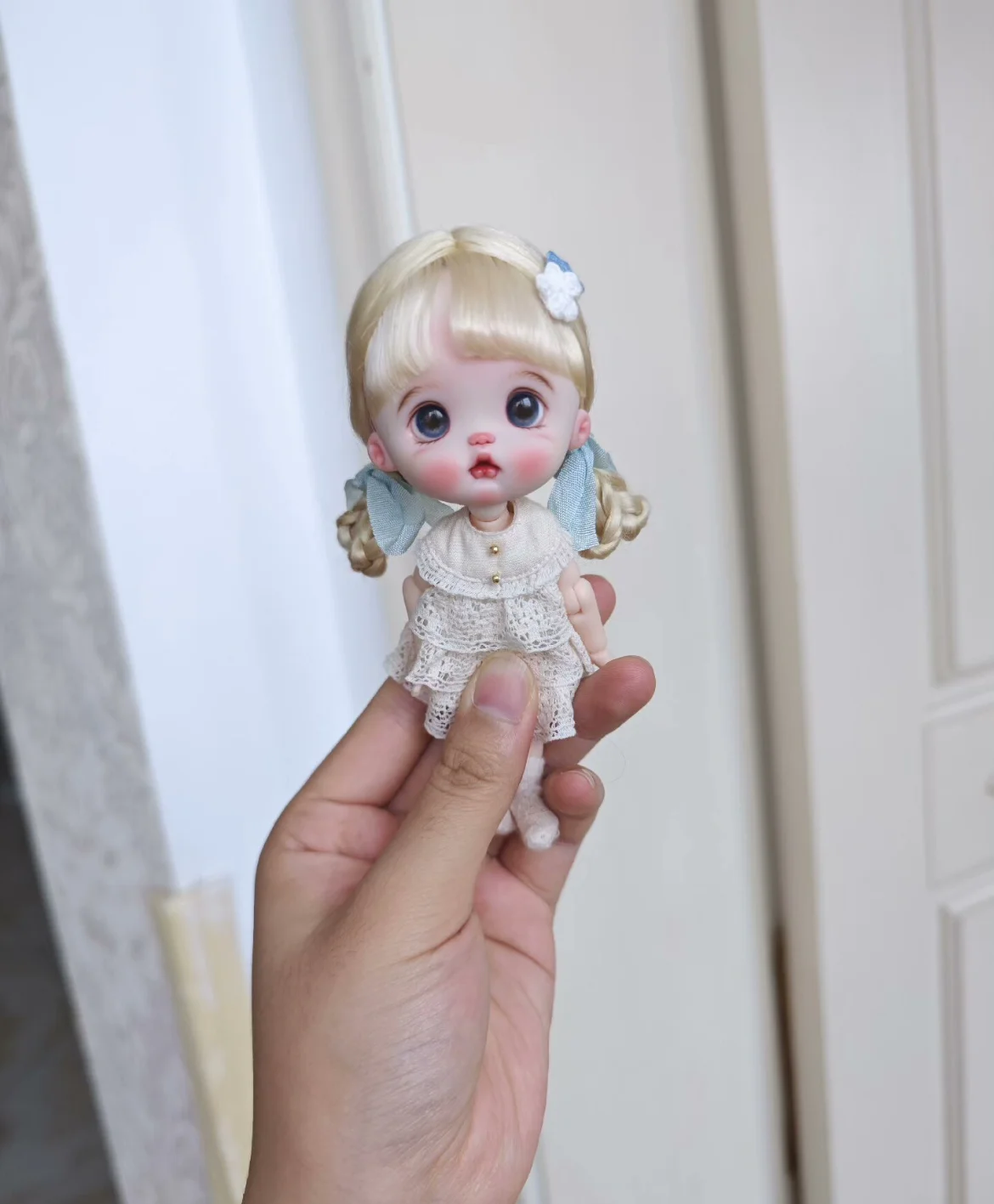 Cheveux pour poupée OB11 tête dure coquille perruque 5-6 "14.5 cm tour de tête, couleur claire BJD poupée mohair livraison gratuite