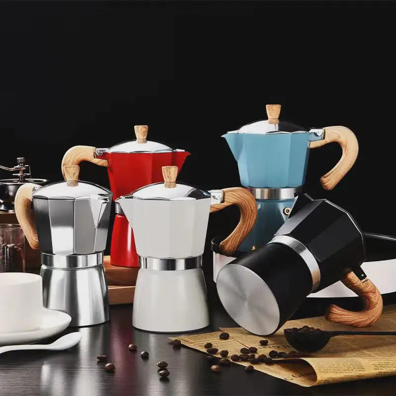 

Modern Simplicity European-style Wood-grain Handle Coffee Pot Turkish Coffee Ware Outdoor Portable Brewing Tool Accessories