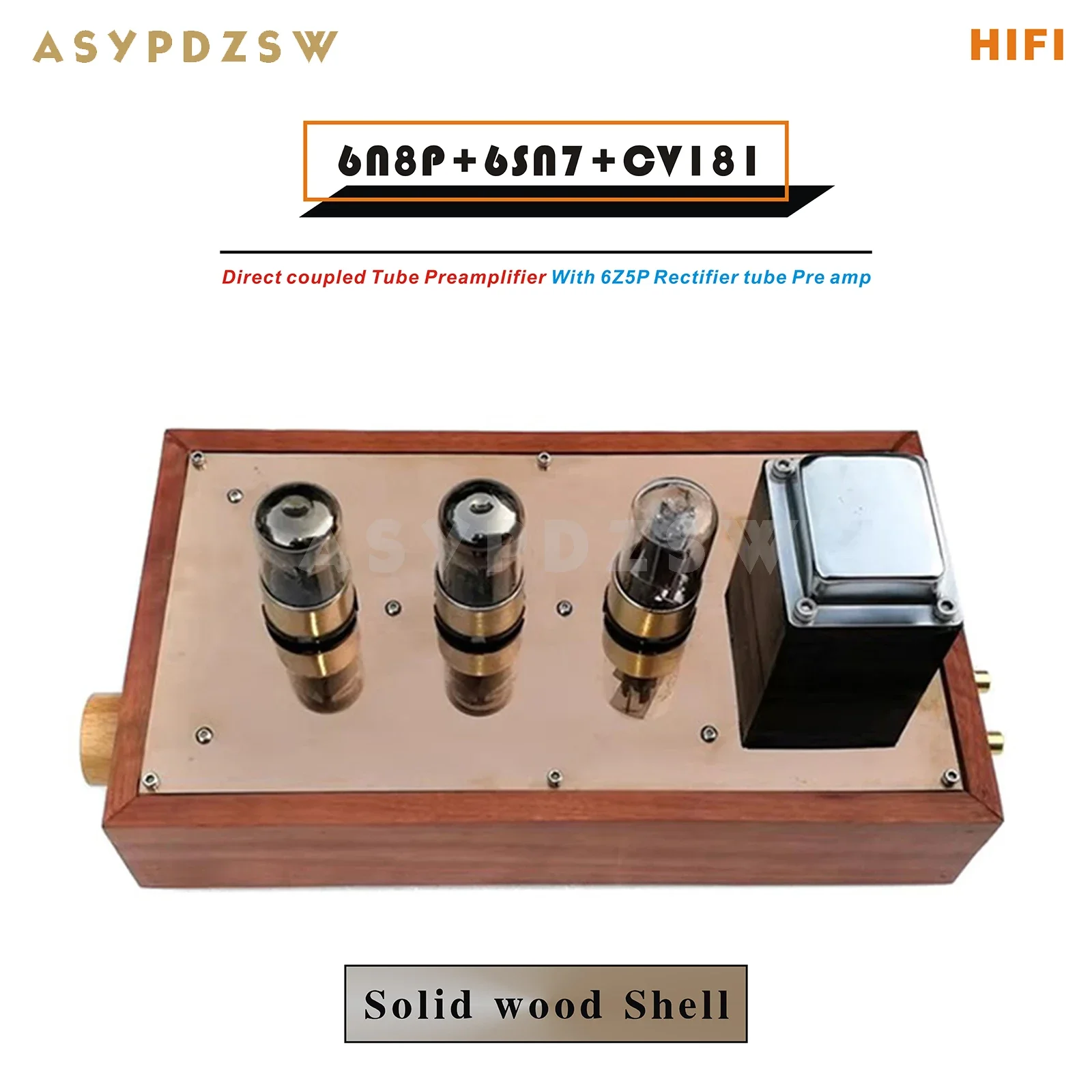 

Solid wood shell HIFI 6N8P Direct coupled Tube Preamplifier 6N8P+6SN7+CV181 With 6Z5P Rectifier tube Pre amp