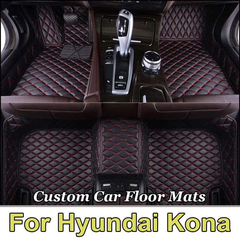 

Customized Car Floor Mats for Hyundai Kona 2018-2023 Year Interior Details Accessories Carpet Artificial Leather