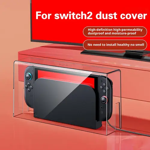 Imagen 1 del producto Cubierta antipolvo acrílica para consola de juegos Switch2, cubiertas duras acrílicas transparentes impermeables a prueba de polvo, accesorios para funda de juego