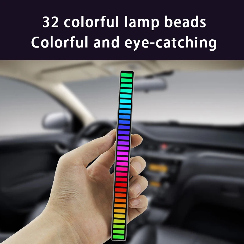 RGB Lamp LED Strip Lights Pickup Light Sound Control Lamp Ambient Light Smart APP Control Music Rhythm For Game Desktop Light