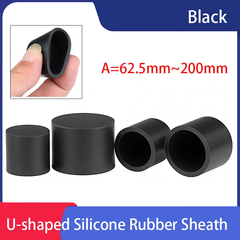 

62.5~200mm Black Silicone Rubber Round End Cap Dust Seal Protection Gaskets Pipe Cover Caps Round Tube Insert Stoppers 1pcs
