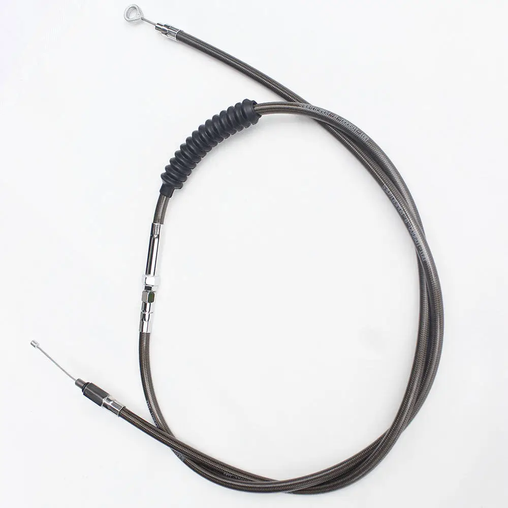 

79" 200cm Smoky Black Pearl Staineless Steel Braided Clutch Cable For Harley Touring Dyna Softail XL