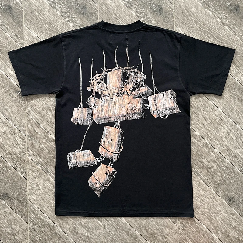 Vertabrae T-shirt Creative Portrait Print Men Women Same Style European American Trend Short Sleeve