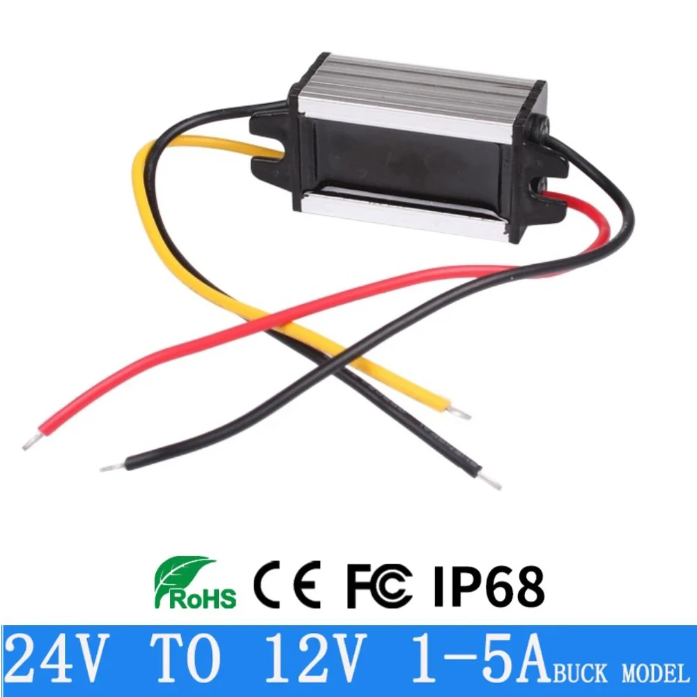 DC To USB C Converter DC 12V/24V To 5V 3A 15W USB-C Step-Down Converter – Waterproof Buck Module With IP68 Rating