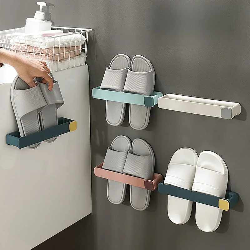 Slipper Storage Rack Wall-mouted Organizers Space-saving Storage Rack Shoes Towel Bathroom Home Storage Organization