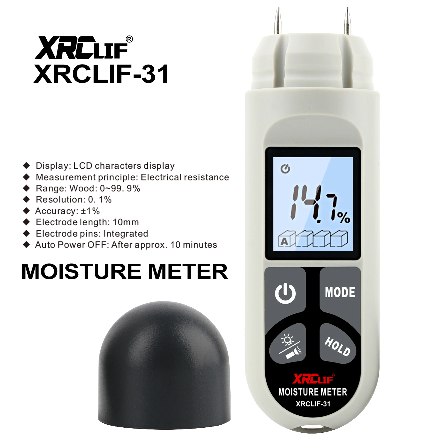 XRCLIF Wood Moisture Meter Hygrometer Timber Damp Detector Tree Density Digital Wood Humidity Meter Digital Moisture Sensor