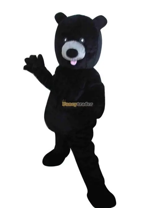 Disfraz de Mascota de oso negro para adulto, traje de Mascota de cuerpo completo, para Halloween y Navidad, novedad