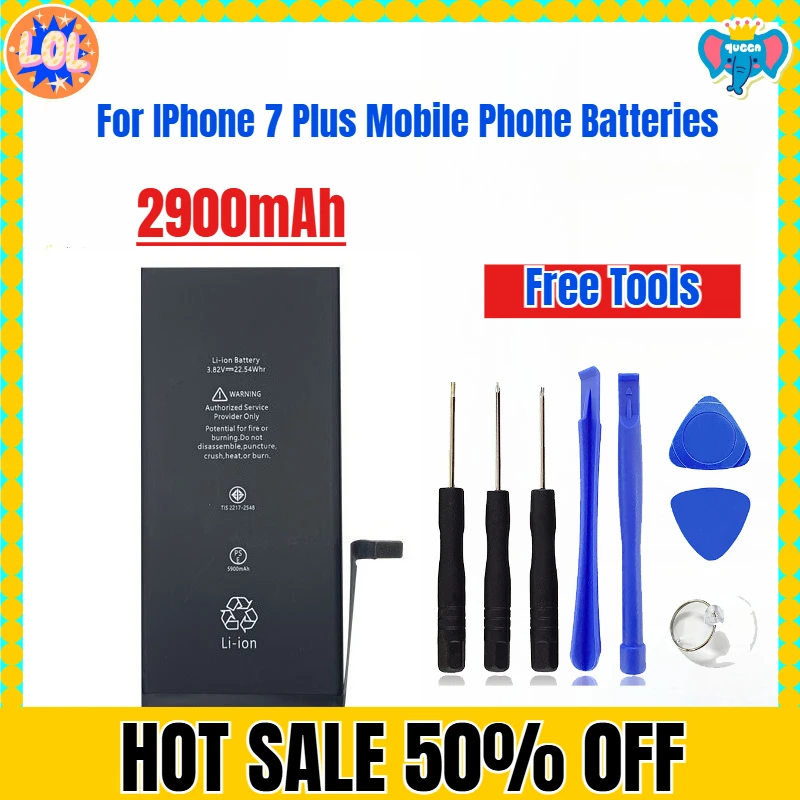 

2900mAh for IPhone 7 Plus Mobile Phone Batteries Free Tools