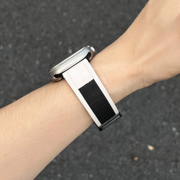 Milanese+Silicone Strap For Apple Watch Band 45mm 44mm 42mm 41mm 40mm 49mm 44 mm Soft Case For Series 8 9 7 SE 6 5 4 3 Ultra 2