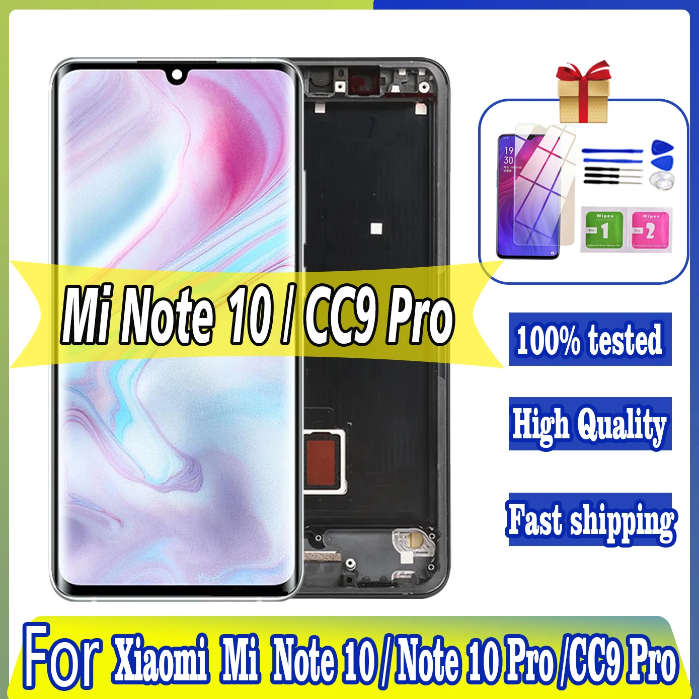 

Amoled Original For Xiaomi Mi CC9 Pro LCD For Mi Note 10 Pro Display Frame Mi Note10 Lite M1910F4G Display Digitizer Touch Scree