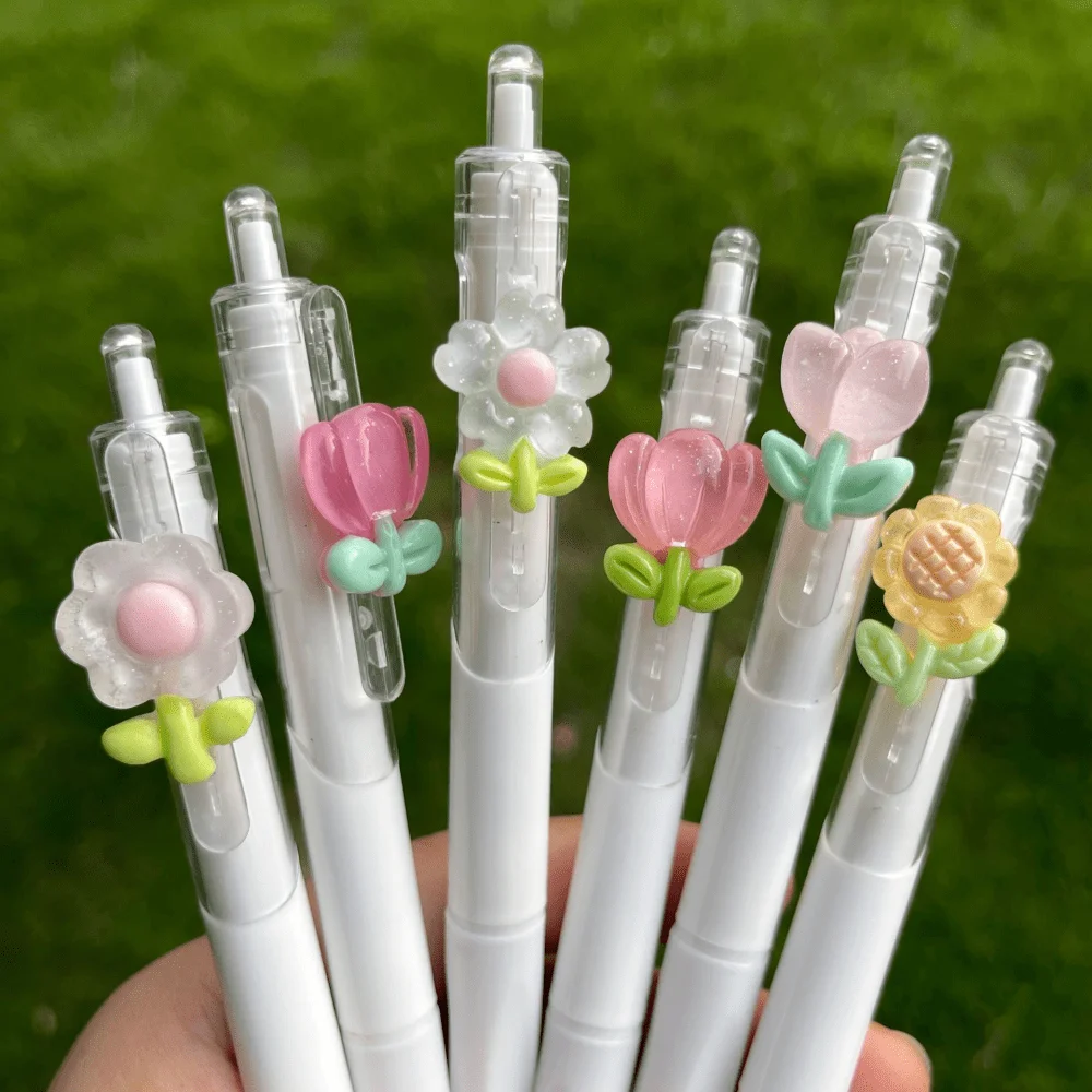

Kawaii 2 PCS Random Gel Pens Cute Flower DIY Office Stationery Supplies ST Tip Funny Pens Smoothly Writing