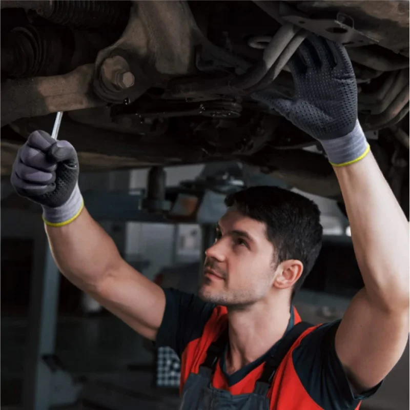 Micro-Foam Safety Work Gloves Nylon Nitrile Coated Non-Slip Grip Seamless Knit Protective Gloves for Mechanic Auto Repair Gloves - view 5