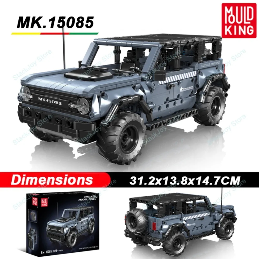 

MOULD KING 828Pcs Jeep Off-road Vehicle Pull-Back Car Building Blocks SUV Vehicle Technical Display Toy Decoration Xmas Gift