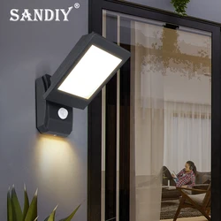 SANDIY Outdoor Led Lights Sensor Street Wall Lamp Motion Detector Garden Yard Lighting Waterproof Luminaire for Porch Balcony