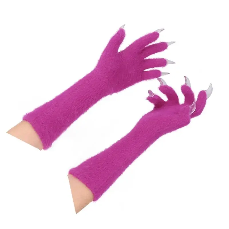39BD Leicht zu reinigende, realistische Tierklauenhandschuhe, Halloween-Kostümzubehör, Nylonhandschuh – Detail 4