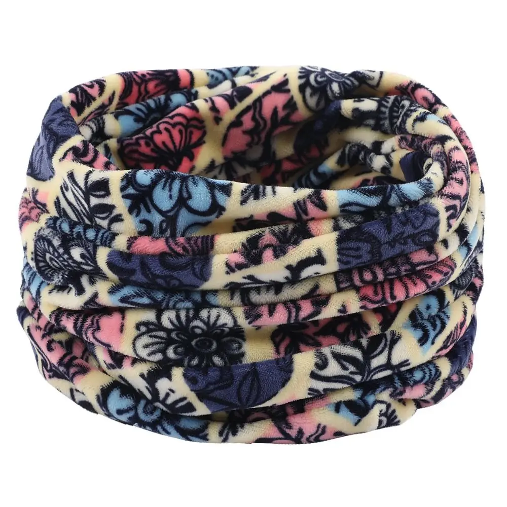 Winter Fashion Windproof Soft Ring Scarves Thermal Loop Outdoor Sports Fleece Neck Scarf Double Layer Neck Warmer
