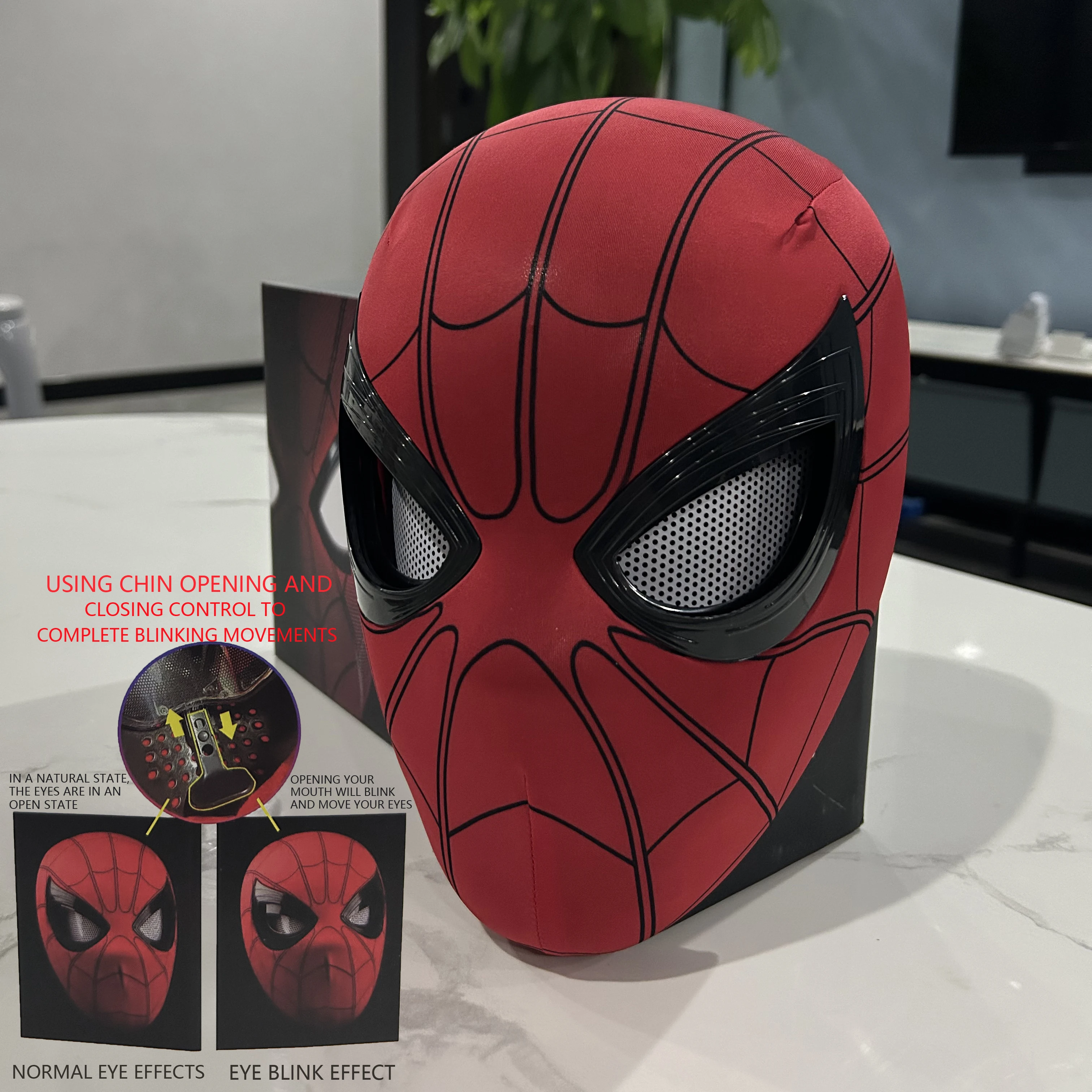 1:1 Tragbares Cosplay-Vollgesichts-Headgear mit Beweglichen Augen, Elastisches Requisit, Spielzeug, Halloween-Party-Kostüm, Geschenk für Erwachsene, Hobby-Sammler