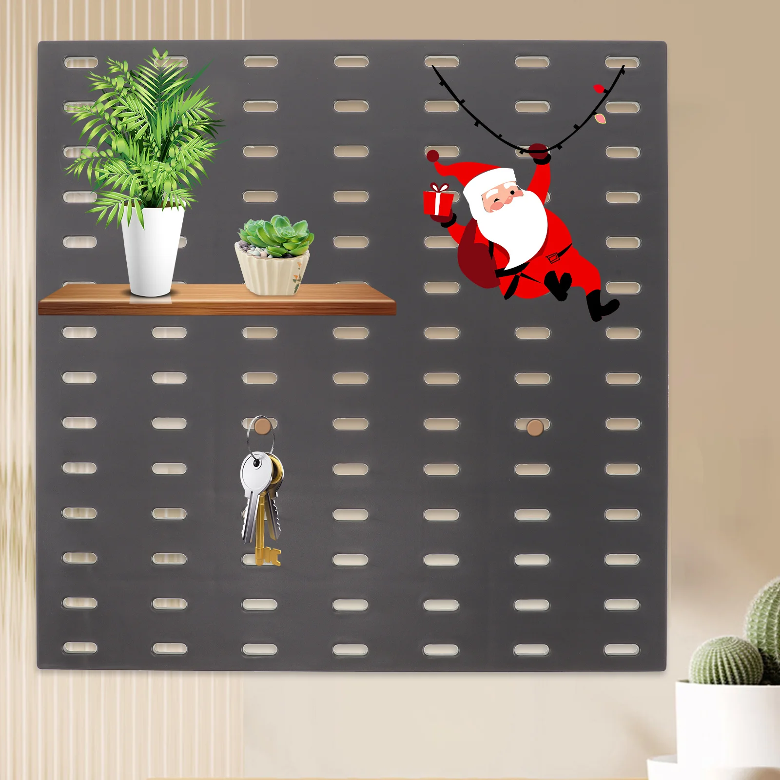 Panel Organizer Pegboard 28X28Cm, Papan Perkakas Plastik Untuk Garasi, Dapur, Kantor, Solusi Penyimpanan Dinding Pegboard, Panel Dinding Pegboard Besar