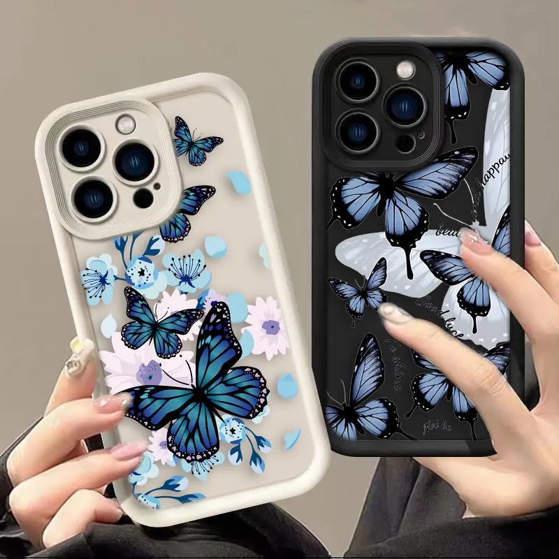 Beautiful Purple Butterfly Phone Case For IPHONE APPLE 17 AIR 16 16E 11 12 13 14 15 8 7 SE X XR Plus Pro Max Cover Silicone Case