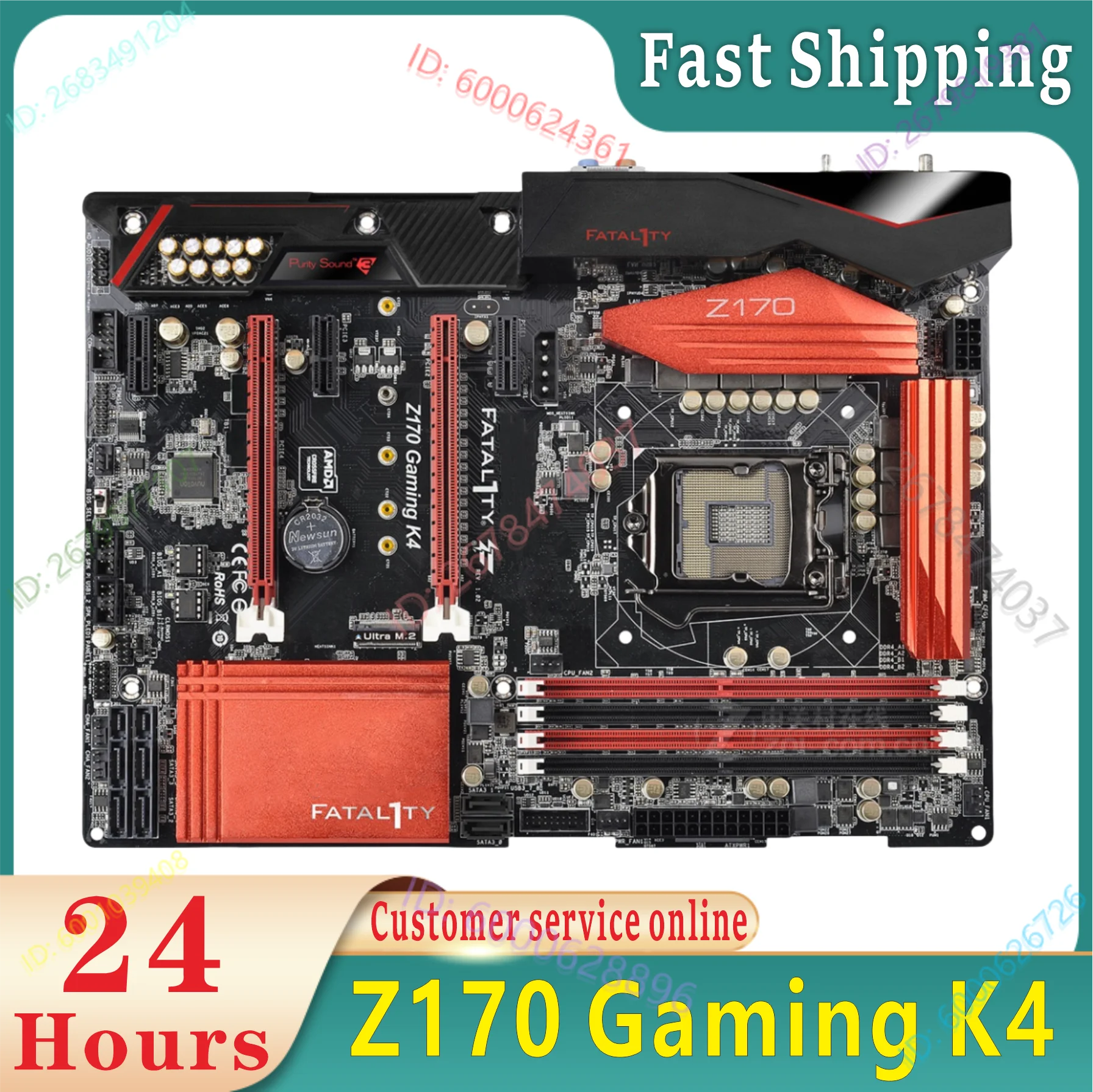 

Fatal1ty Z170 Gaming K4 Motherboard Intel Z170 LGA 1151 DDR4 64GB ATX Supports Intel Core i5-6500 i3-7100 G4400 cpu