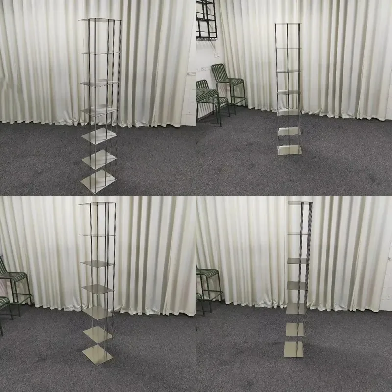201 304 Stainless Steel Floor to Ceiling Storage Rack Rust Proof Metal Custom Size for Living Room