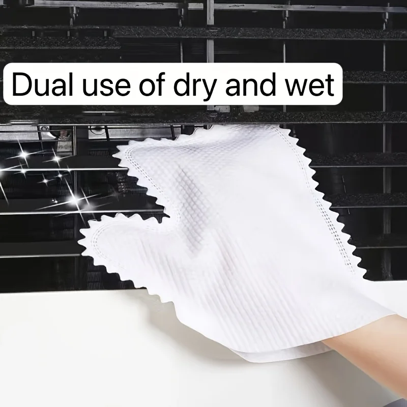 

50pcs Disposable dust removal cloth gloves, dust cleaning kitchen dishwashing dry-wet dual-purpose dust wiping paper towels