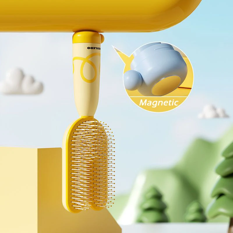 

Щетка для ухода за домашними животными с магнитной ручкой, антистатический массажный инструмент для удаления линий для собак и кошек, легкая расческа для удаления волос