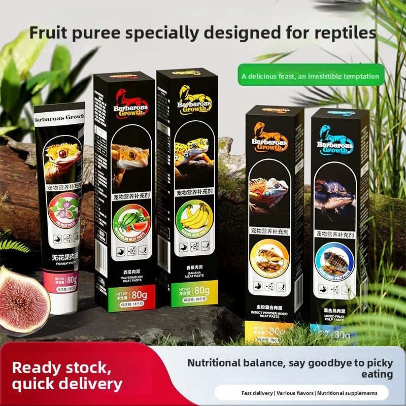 

Barbarous Growth Insect&Fruit Gel Diet for Reptiles-Gel Food for Bearded Dragon,Leopard Geckos,Crested Geckos,Blue Tongue Skinks