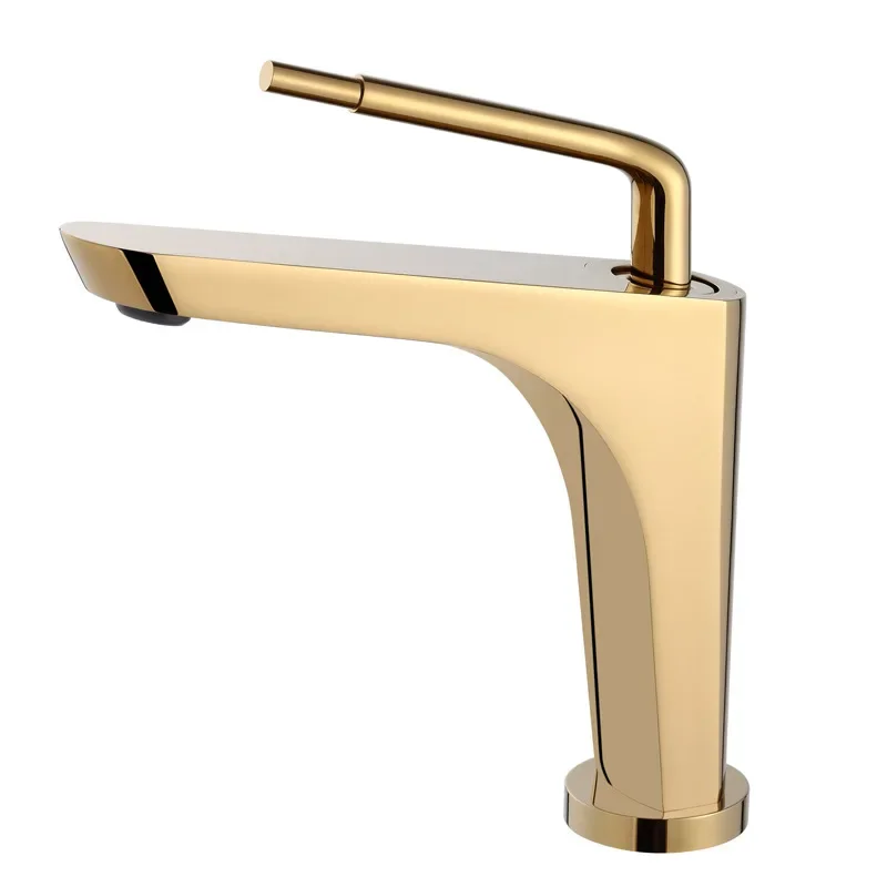 

Minimalist all-copper washbasin washbasin hot and cold faucet gun gray bathroom gold creative bathroom cabinet washbasin