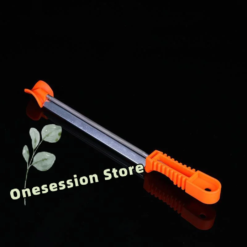 Saw Chain Sharpener DIY Hand Tool 1Pcs Chainsaw File with Handle Holder for Professional Lumbering Garden Repair Work