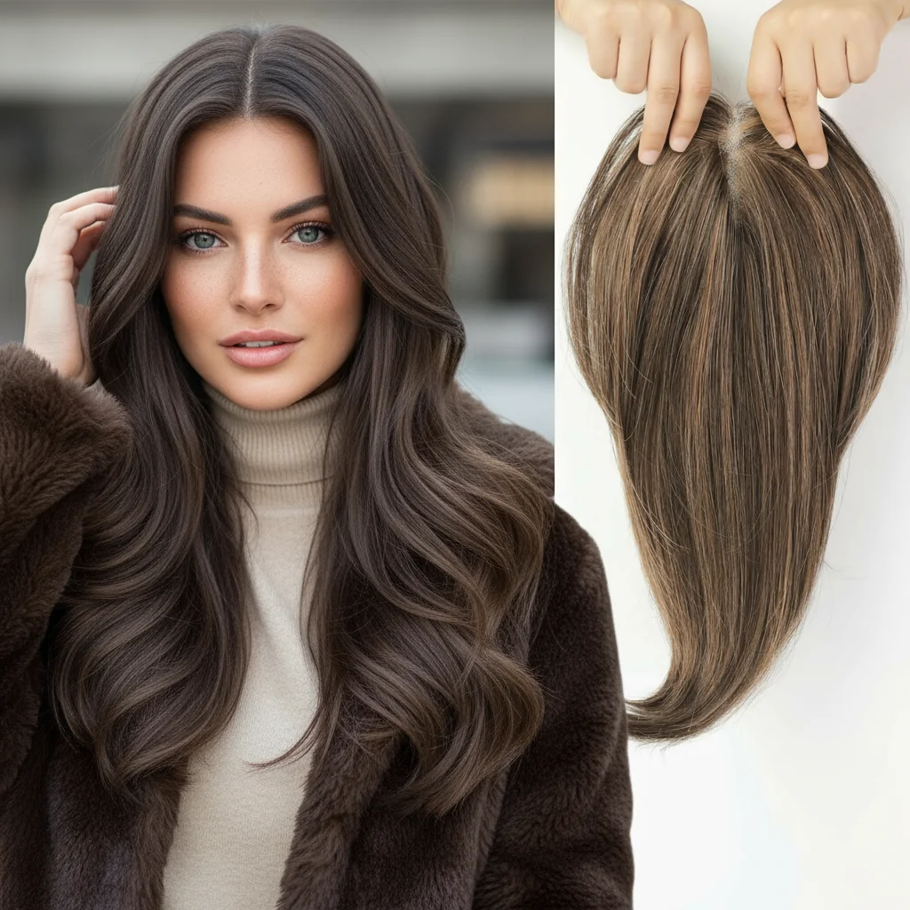 

Breathable Cap 100% Human Hair Topper | Clip-in Design No Glue | Hairpieces for Thinning Crown | Wholesale Cheap