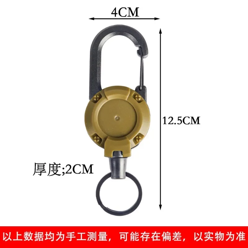 1Pcs Anti-theft Metal Easy-to-pull Buckle Rope Elastic Keychain Sporty Retractable Key Ring Anti Lost Yoyo Ski Pass ID Card