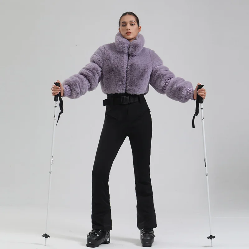 Neue Frauen Schlank Skifahren Overall Schneefeld Wasserdichte Erwachsene Ski Kleidung Weibliche Winter Outdoor Sport Anzug Warme Dicke Schnee Trainingsanzug – Detail 8