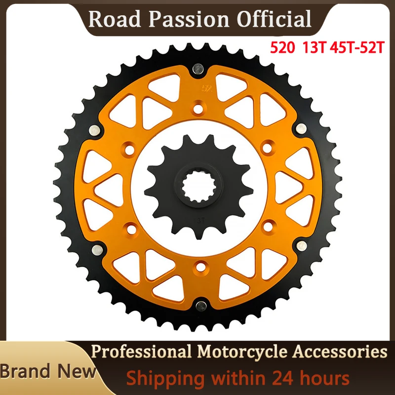 

520 Motorcycle 45T~52T 13T Front & Rear Sprocket For KAWASAKI KLX400 KLX400R KLX400SR A1 B1 B2 2003 2004 KLX 400 400R R SR