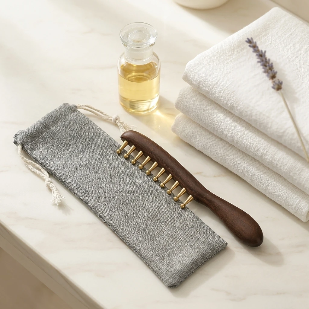 Wood Scalp Massage Comb Sandalwood Copper Teeth massager for Daily Care Detangling Hair Brush Relaxation Tools