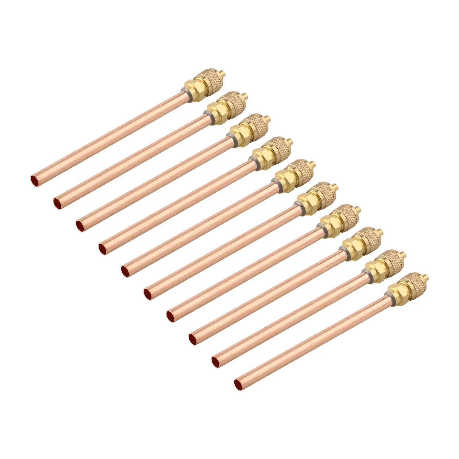 10pcs Maintenance Valve Copper 13x6x4cm Air Conditioner Refrigeration Access Valves Brass Tube Filling Parts High Quality