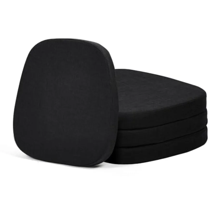 

14x14 Memory Foam Metal Chair Cushions Set of 4, Dual-Layer Design Non-Slip Metal Dining Chair Pads Kitchen Seat Cushion with M