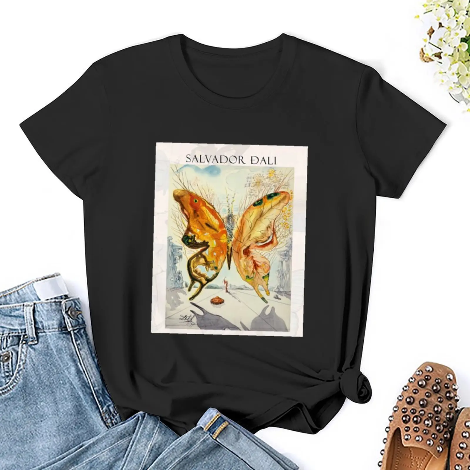 Affiche d'art de papillon de Salvador Dali Venus, T-shirt, exposition, 1947