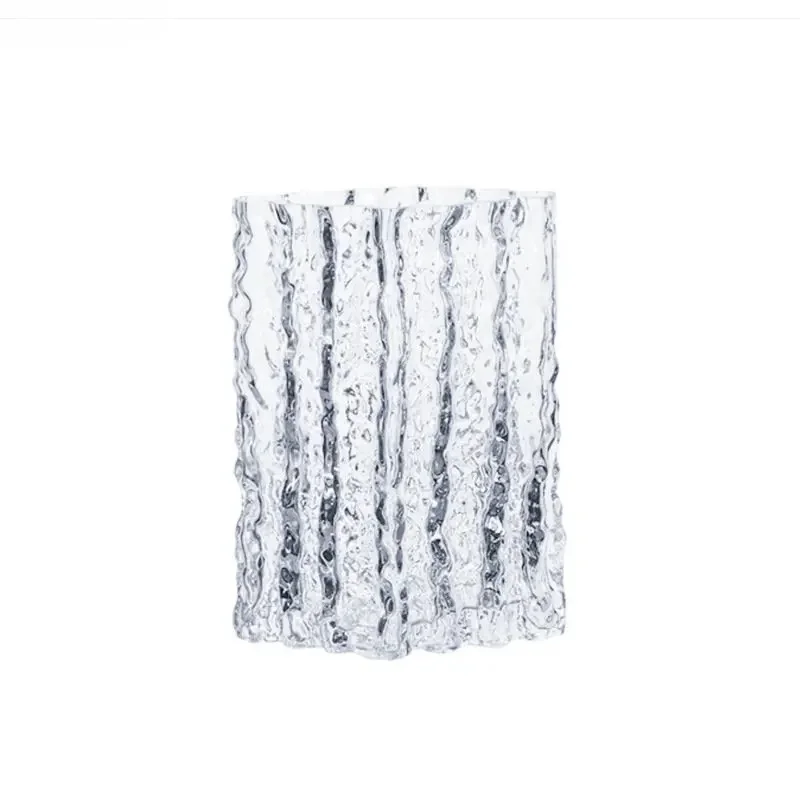 Transparent Glacier Glass Vase Hydroponics Flowers Pots Desk Decoration Flower Arrangement Minimalism Floral Vases Modern Decor