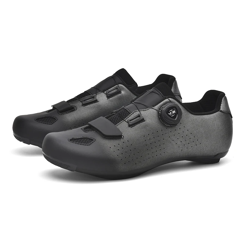 Moda nova masculina sapatos de ciclismo respirável profissional corrida esportes cadarços bloqueio sapatos esportivos da bicicleta