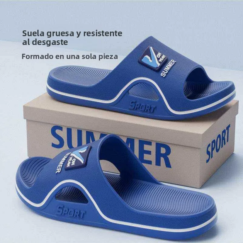 Zapatillas de hombre para verano, nuevas, resistentes al desgaste, con suela gruesa de EVA, suela suave, para uso en el hogar...