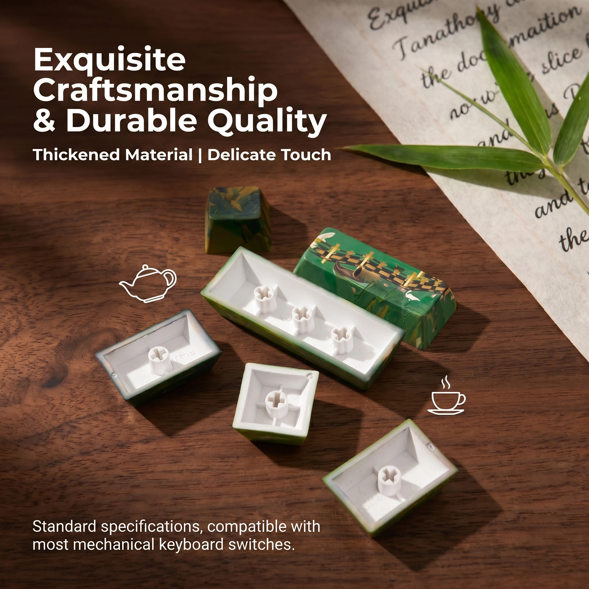 Kawaii Matcha Green Tea Cherry Profile Keycaps (120 Keys)
