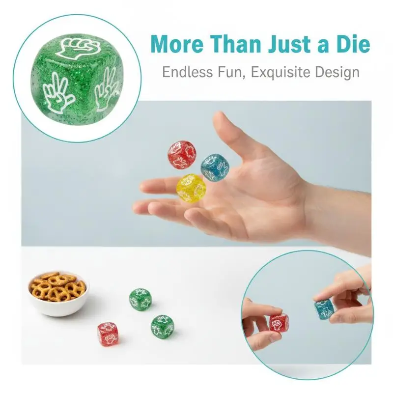 New Funny Dice Board Games Toy Creative Finger-guessing Game Dice Rock Paper Scissors Game Scissors Stone Family Party Supplies