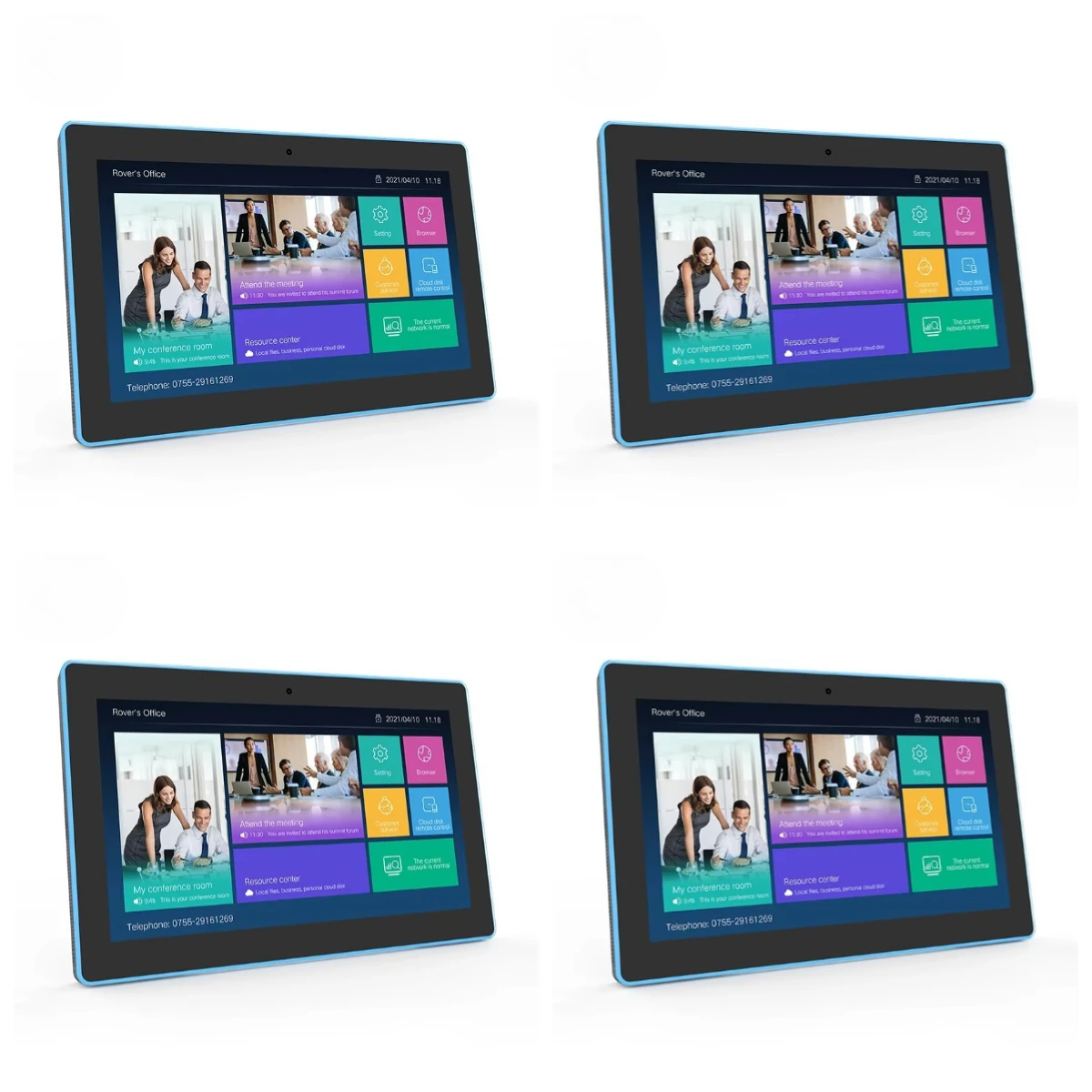 WA1562T Customized 10 Inch Android Tablet RJ45 2GB Memory LED Light Bar Wall Mount Meeting Room Booking Display Rockchip New